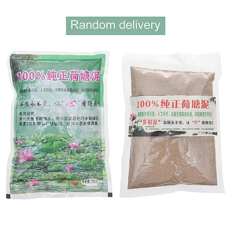 200g River Pond Mud Mud Lotus Pond Mud Flower Fertilizer Bowl Lotus Water Lotus Special Aquatic Plants Nutrition Soil