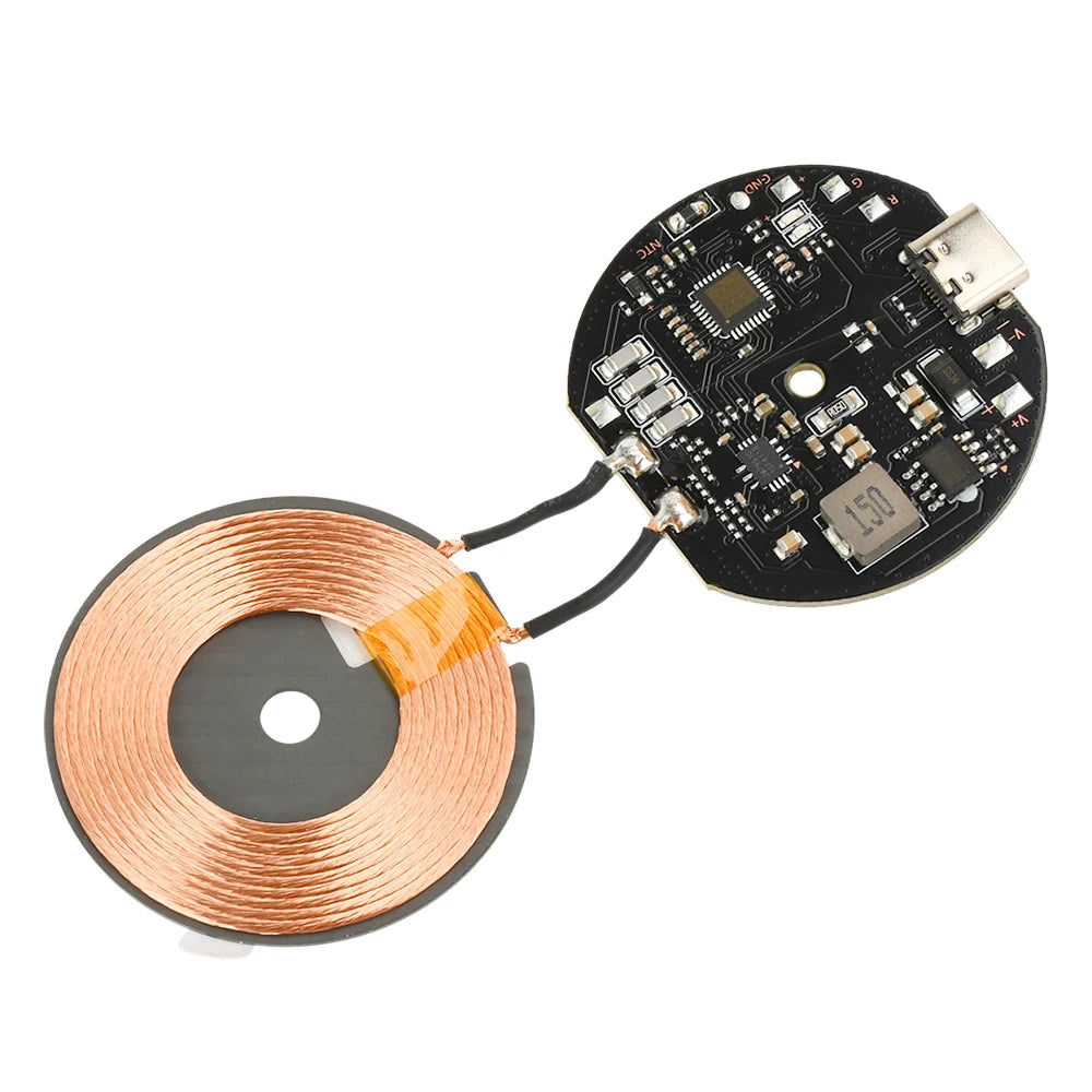 20W High Power Wireless Charger Transmitter Module 12V/24V Type-C Fast Charging Circuit Coil Charger Board for Mobile Phone
