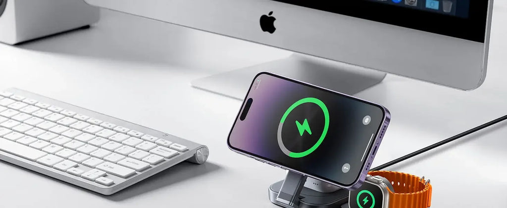 3 in 1 Tiny Foldable Wireless Charger Stand for iPhone 15 14 13 12 Pro Max Apple Watch 8 7 Holder Magnetic Fast Charging Station