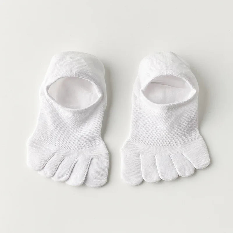 5 Pairs Summer Mesh Toe Socks Women Low Cut Toe Socks with Separate Fingers No-show Slipper Invisible Socks Five Finger