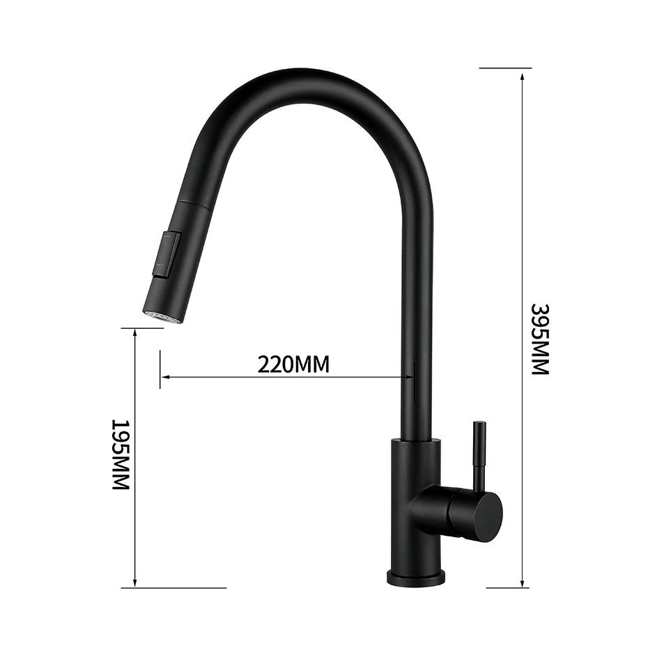 Black Smart Touch Kitchen Faucet Crane For Sensor Kitchen Water Tap Sink Mixer Rotate Touch Faucet Sensor Water Mixer 1015