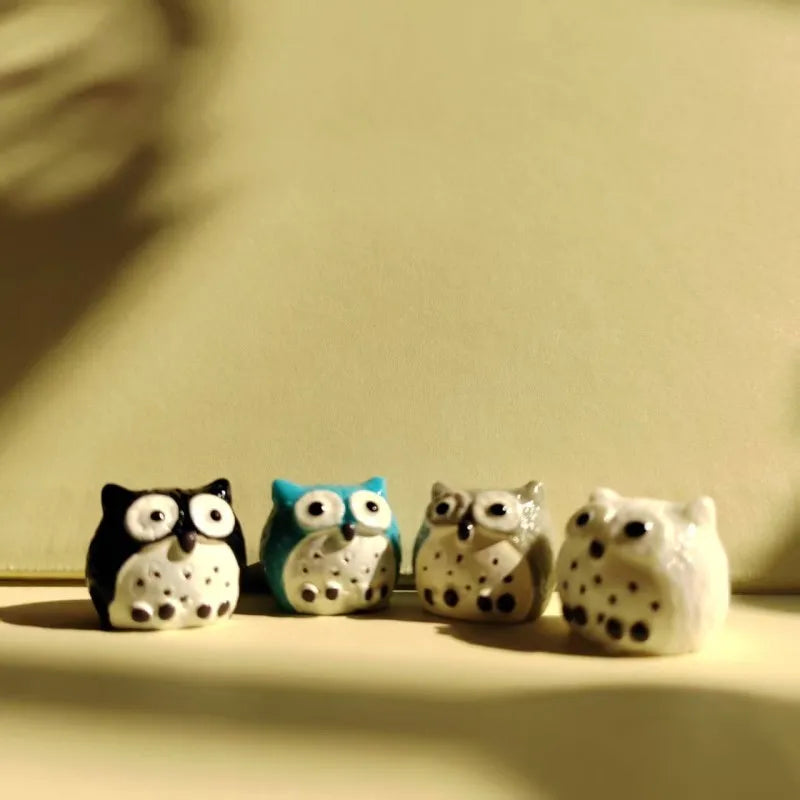 sale~10Pcs/owls/miniatures animals/lovely cute/fairy garden gnome/moss terrarium decor/crafts/bonsai/figurine/diy supplies