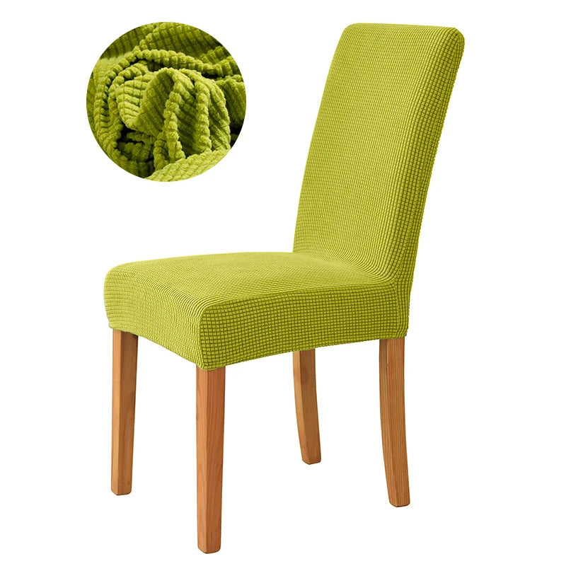 Elastic Dining Chair Cover Stretch Seat Slipcover Jacquard Spandex Protector Case for Kitchen Chair Seat Home Hotel Banquet