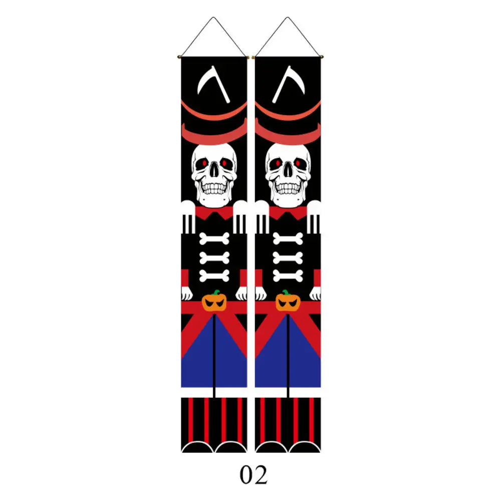 Halloween Decorative Props Mexican Day of the Dead flag Hanging Outdoors Hanging Porch Sign Halloween Welcome Signs Home Decor