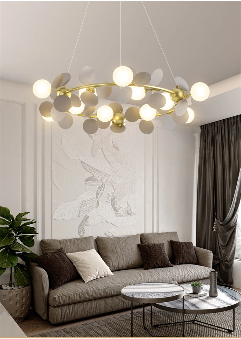 Modern Chandelier Grape Design Glass Pendant Light Indoor LED Nordic Light For Living Room Dining Hall Hotel Kitchen Island Lamp