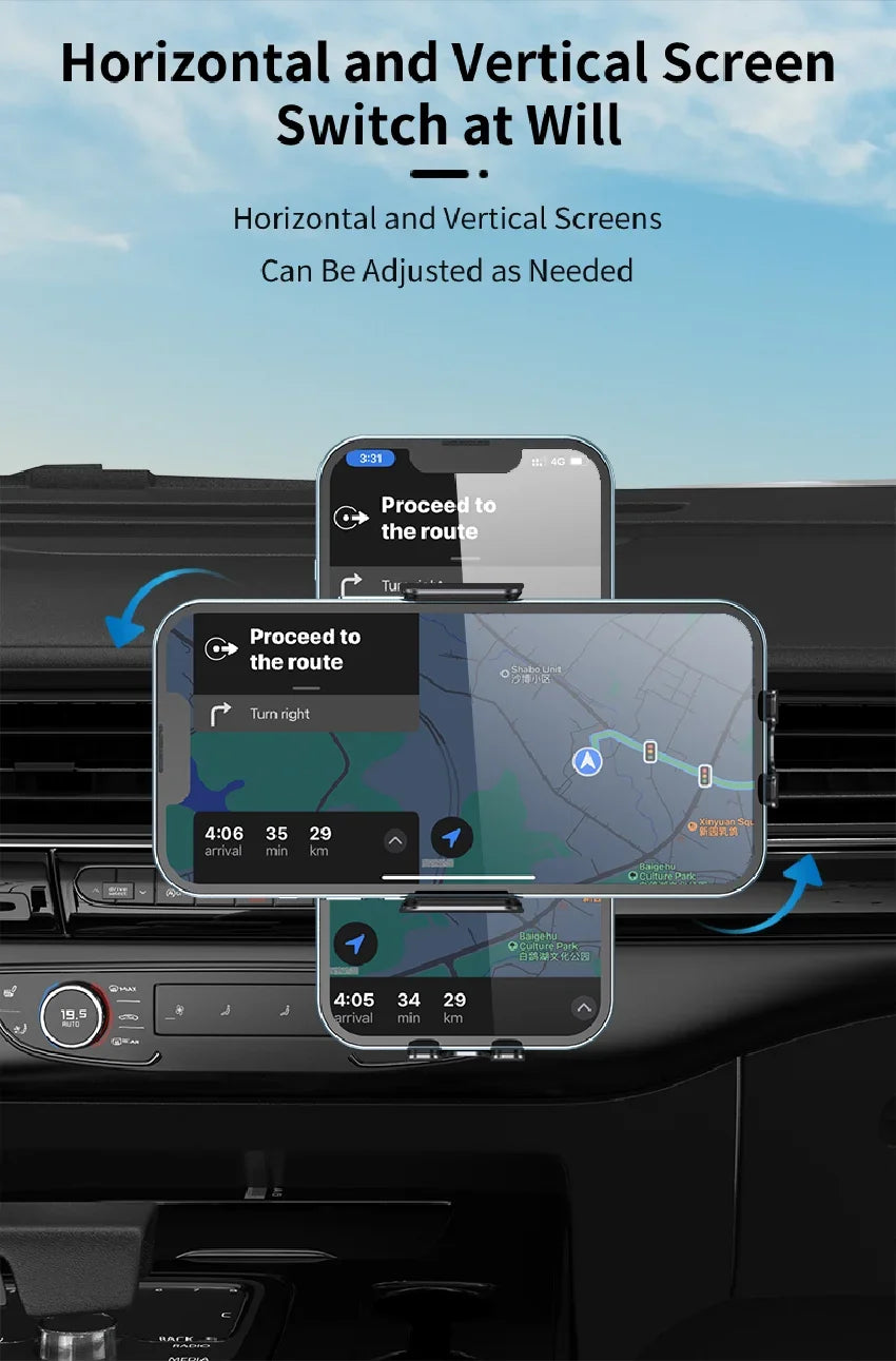 Wireless Charger Car Stand Phone Holder Dual Coil Fast Charging Station For Samsung Z Flip 4 3 2 S21 S20 S10 iPhone 15 14 13 12