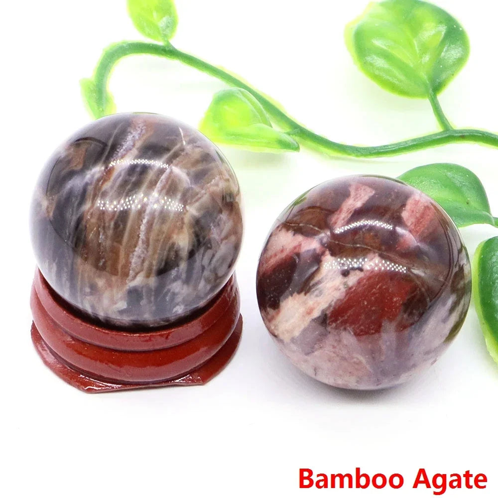 30MM Crystal Ball Natural Reiki Healing Quartz Stone Globe Energy Gemstone Fengshui Sphere Wicca Chakra Massage Home Decor Gifts