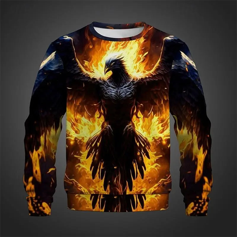 Full Print Chinese Dragon Graphic Sweatshirts for Men Women Long