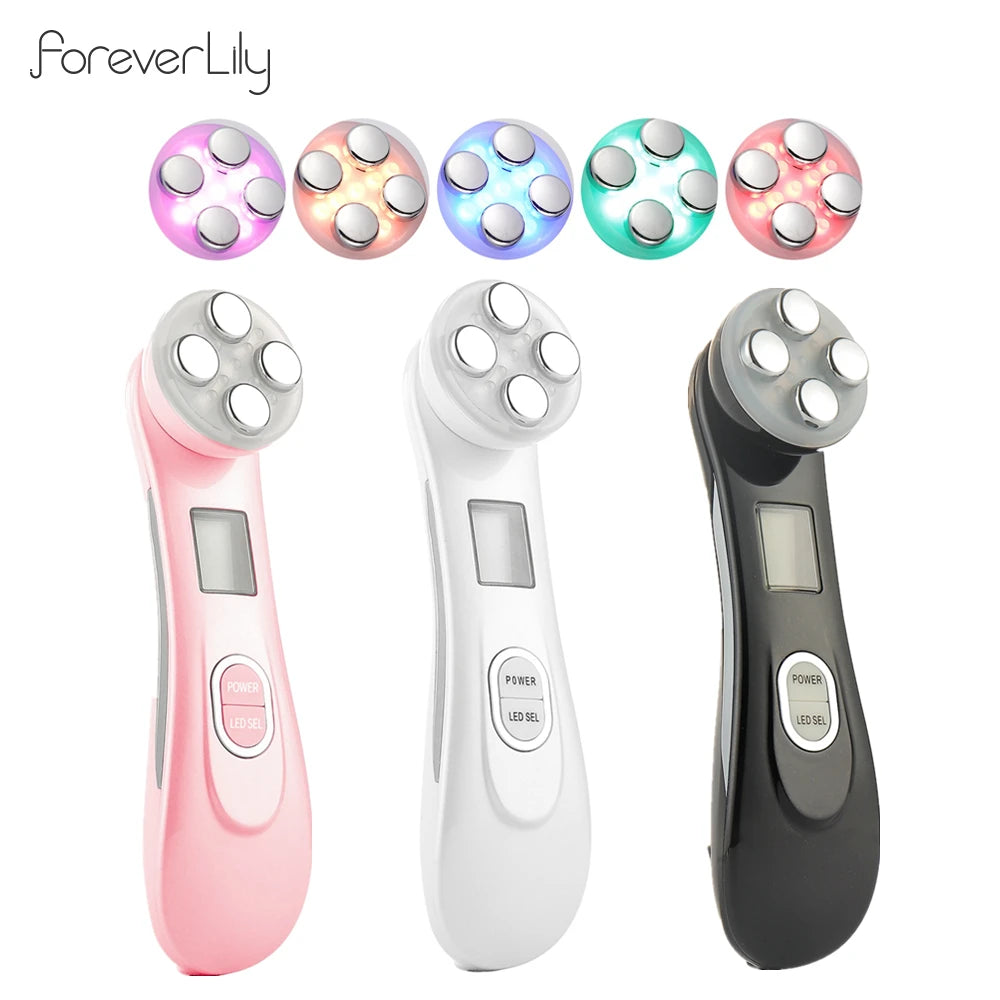 5-IN-1 RF EMS Electroporation Radio Frequency LED Photon Beauty Device Skin Lifting Tighten Anti-Wrinkle Skin Care Face Massager