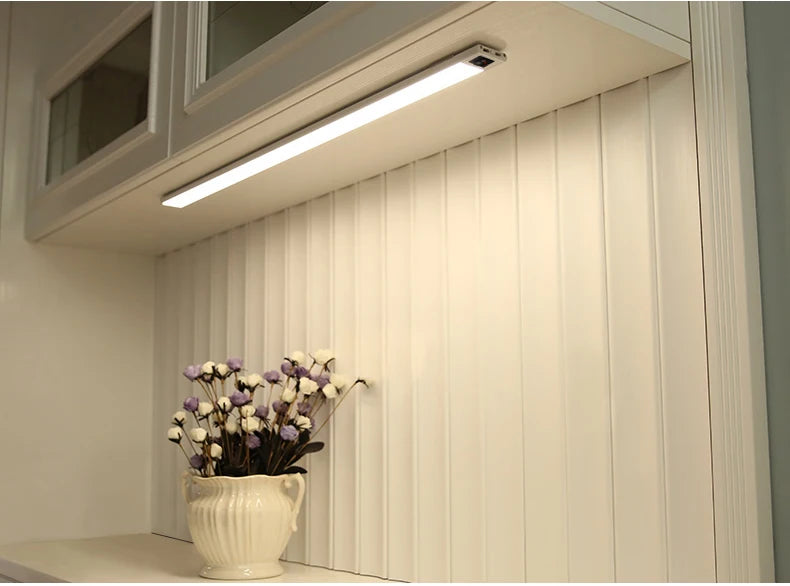 Wall Lamps Indoor LED Lighting Bar Hand Sweep Motion Sensor Light for Bathroom Kitchen Closet 5V USB Rrchargeable Mirror Light