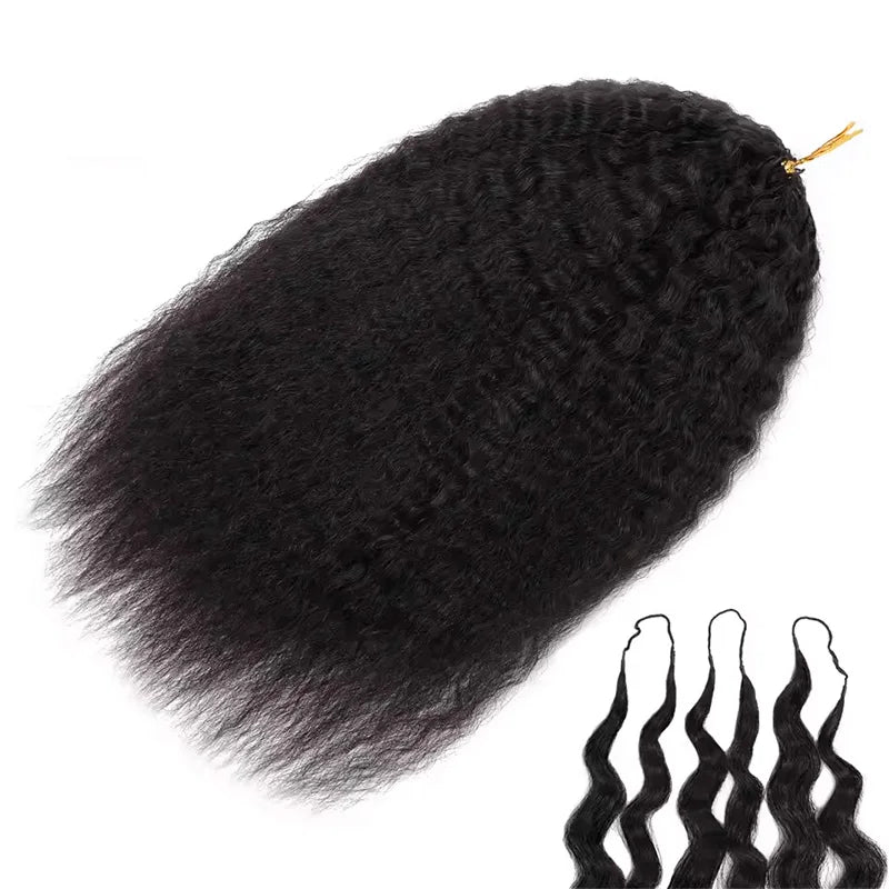 12A Knotless Pre Separated Kinky Straight Feather Crochet Human