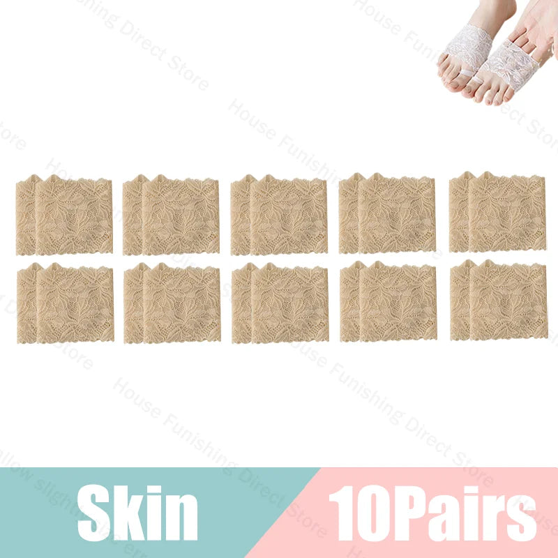 Summer Thin Lace Invisible Socks Split Toe Forefoot Socks for Women High Heel Slippers Shoes Breathable Lace Socks for Halloween
