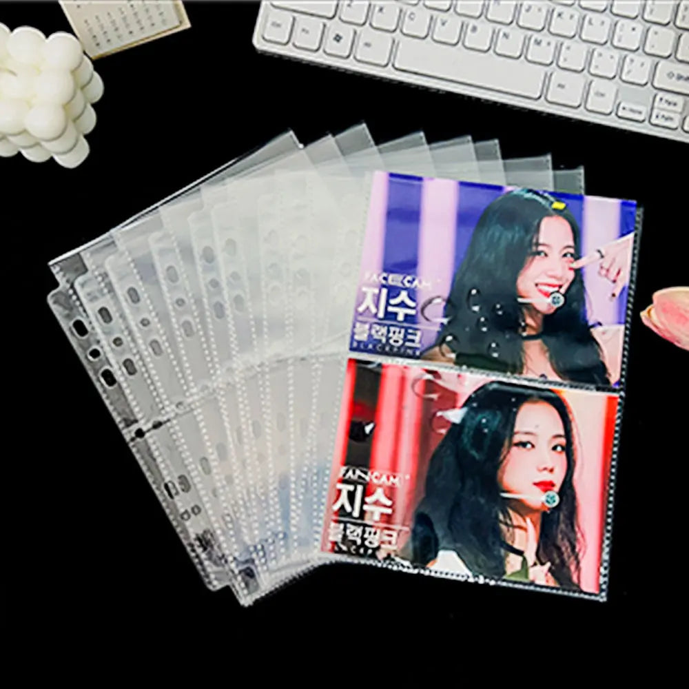A5 3/7 Ring Photocards Binder Sleeve 1/2/4/6 Pockets Clear Acid Free 6x4 Photo Album Refill Pages Trading Card Postcard Sleeve