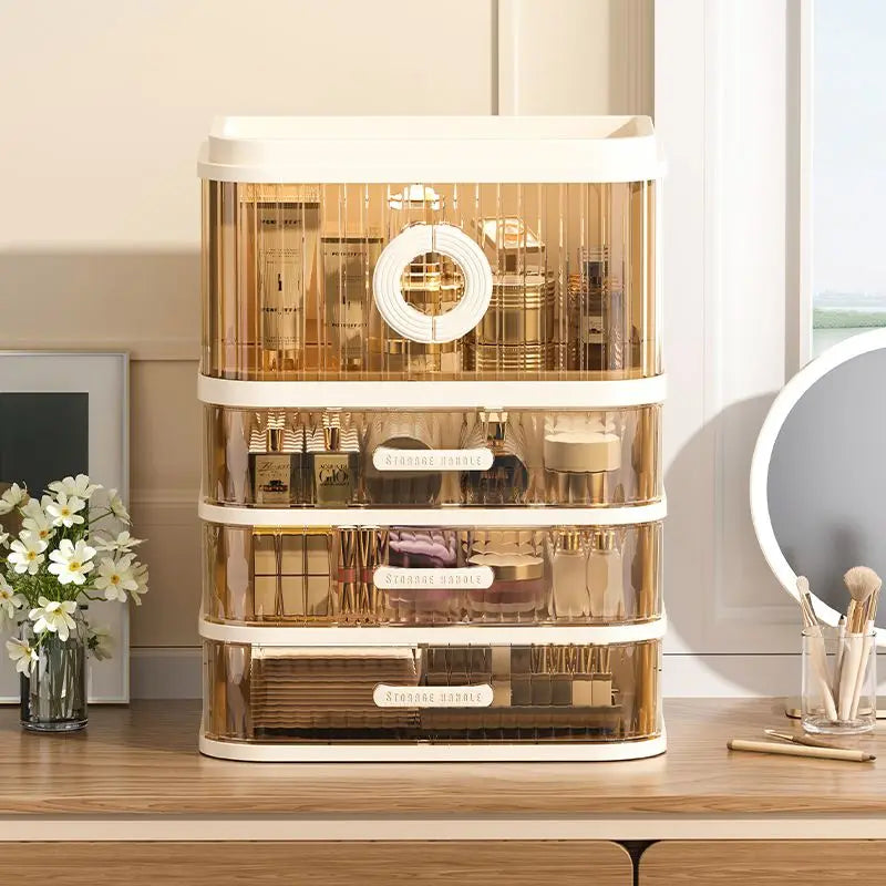 1 pcs Folding storage box, cosmetics desktop dressing table, lipstick and skin care products, large-capacity storage rack