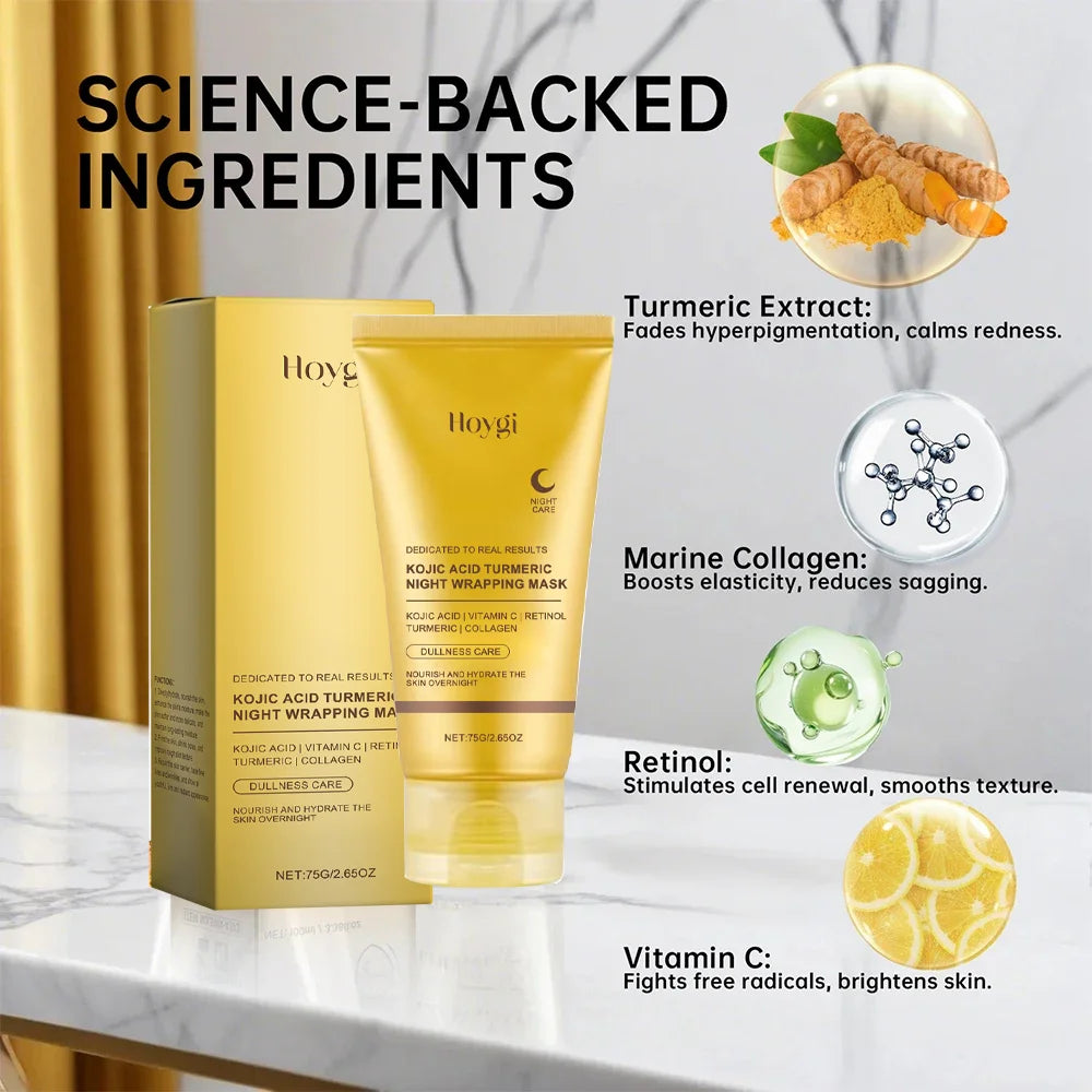 Turmeric Deep Collagen Mask Peel Off Mask Face Anti Wrinkle Lifting Korean Skin Care Masks Skin Firmnes For Nighttime Care