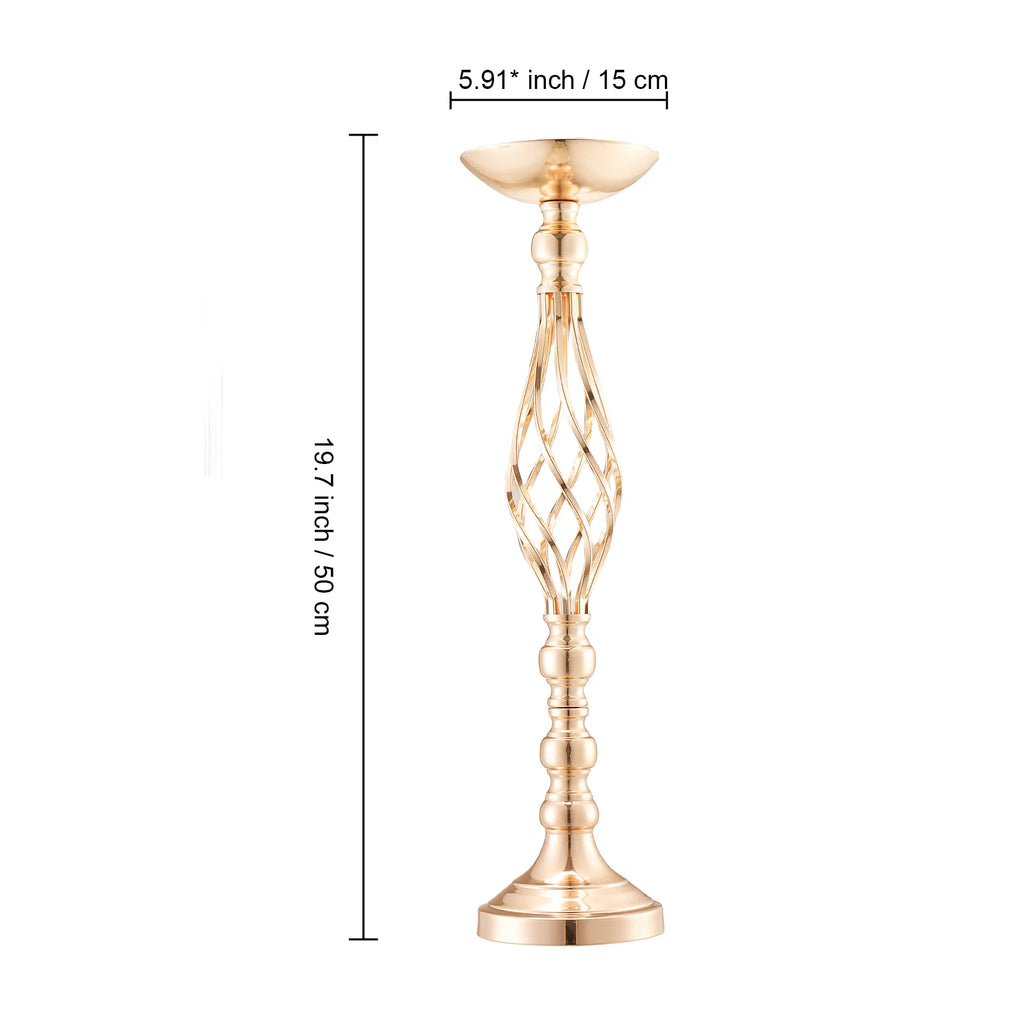SucceBuy Tall Crystal Wedding Flower Stand Metal Wedding Centerpiece