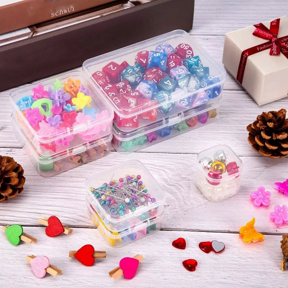 1pc Small Plastic Home Items Sundries Organizer Case Transparent Storage Box Jewelry Beads Container Fishing Tools Storage Box