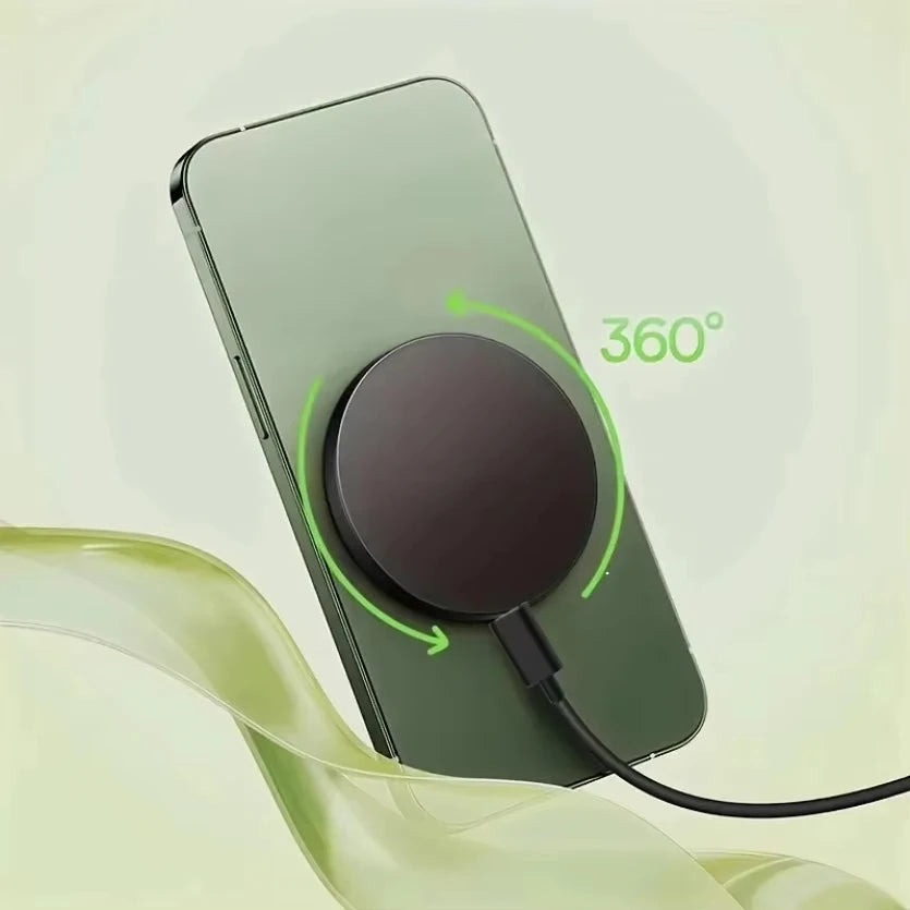15W Ultra Thin Wireless Charger, Fast Qi Charging Pad with Compact 6cm Size, Lightweight Portable Design for Desk Bedroom Trave