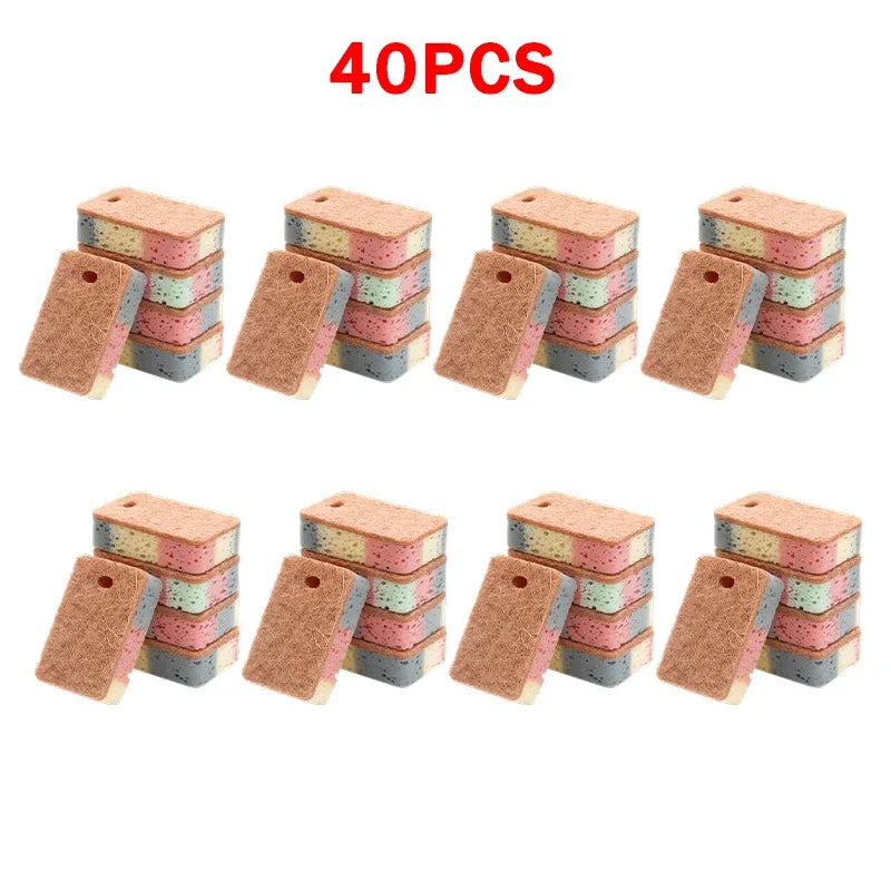 Natural Dish Scrubbing  Kitchen Cleaning Sponge Rub Wood Pulp Cotton Dishwashing Sponge Scouring Pad Kitchen Rag Dish Cloth