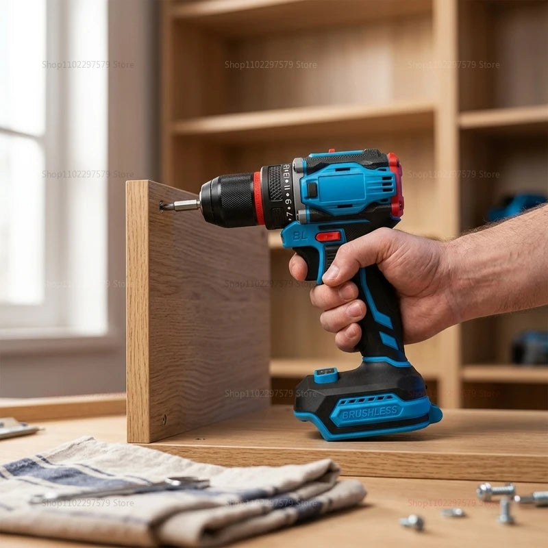 18V Brushless Cordless Electric Drill and Impact Driver Set