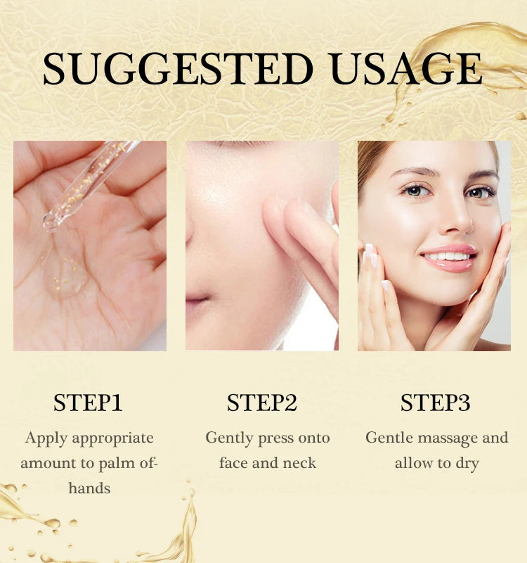 24k Gold Niacinamide Face Serum Whitening Moisturizing Dark Spot Removal Hyaluronic Acid Rejuvenation Facial Serum Skin Care