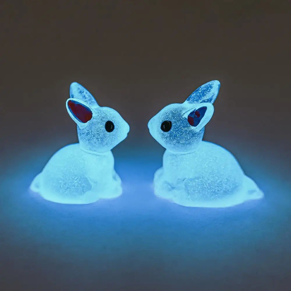 1PC DIY Cute Luminous Bunnies Microlandscape Gardening New Mini Rabbit Ornaments Home Decor Fairy Miniature Figurines