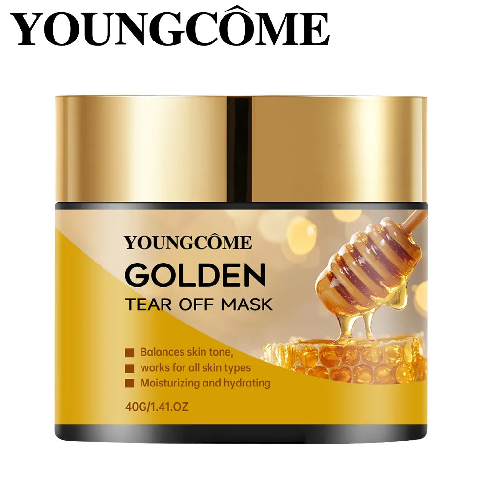 Facial Gold Textured Whitening Mask Blackhead Remover Whitening Face Mask Deep Cleansing Hyaluronic Acid Moisturizing Skin Care