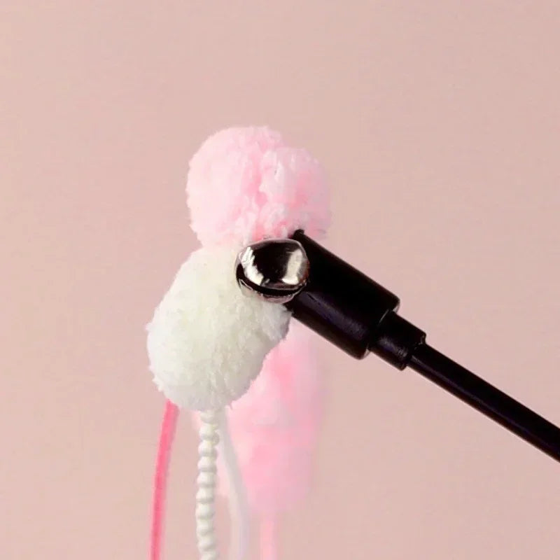Cat Tassel Toy Plush Balls Cat Teaser Wand Cat Interactive Toys Funny Bell Ribbon PoleTeaser Wand Pet Supplies  Accessory