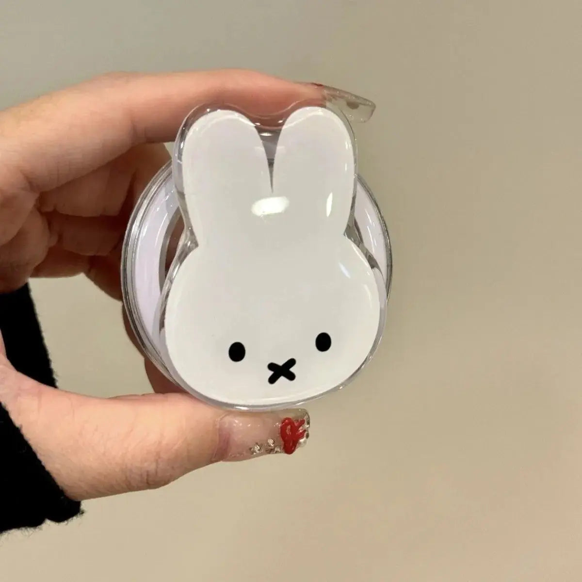 Kawaii Miffy Rabbit Magnetic Phone Stand Cartoon Telescopic Portable Stand Magnetic Mobile Phone Airbag Stand Girl Birthday Gift