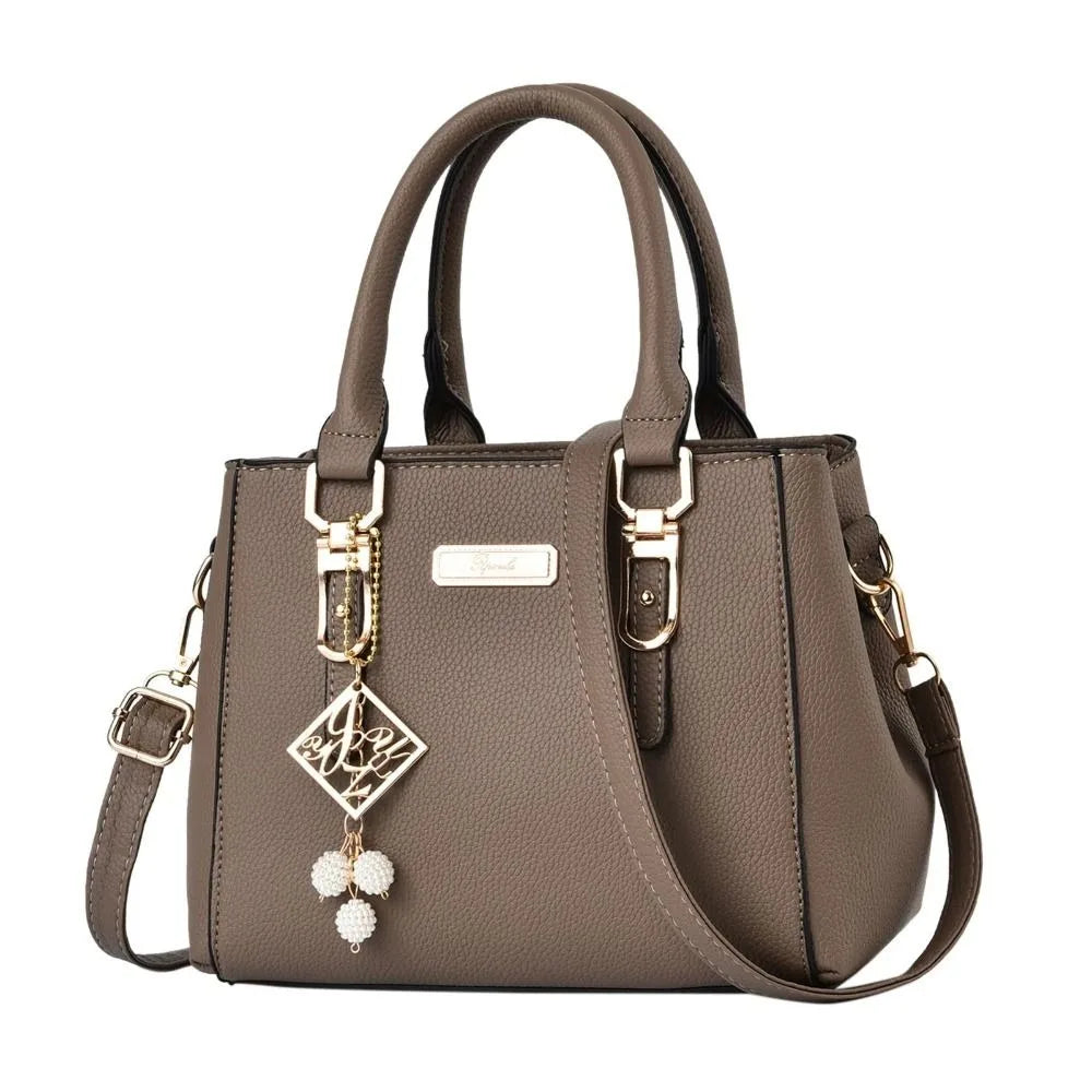Trendy Leather Handbags Large Capacity Open Pocket Shoulder Bag