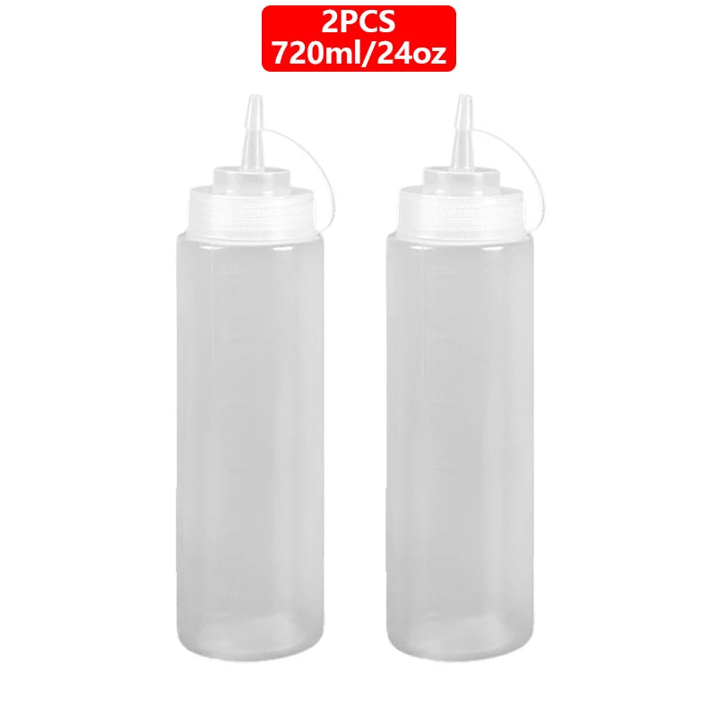 Large Squeeze  Condiment Squeeze Bottles Hot Sauces Olive Oil Bottles Ketchup Mustard Dispensers Kitchen Accessories Gadgets