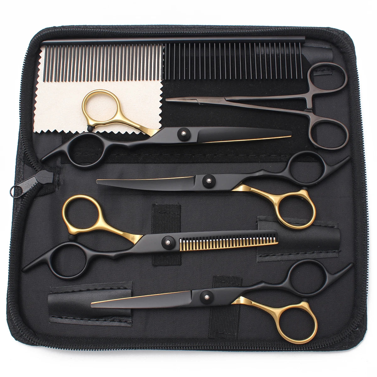 Dog Grooming Scissors 6" JP Stainless Pet Hairdressing Scissors Cutting Scissors Thinning Shears Comb Curved Scissors Z3001