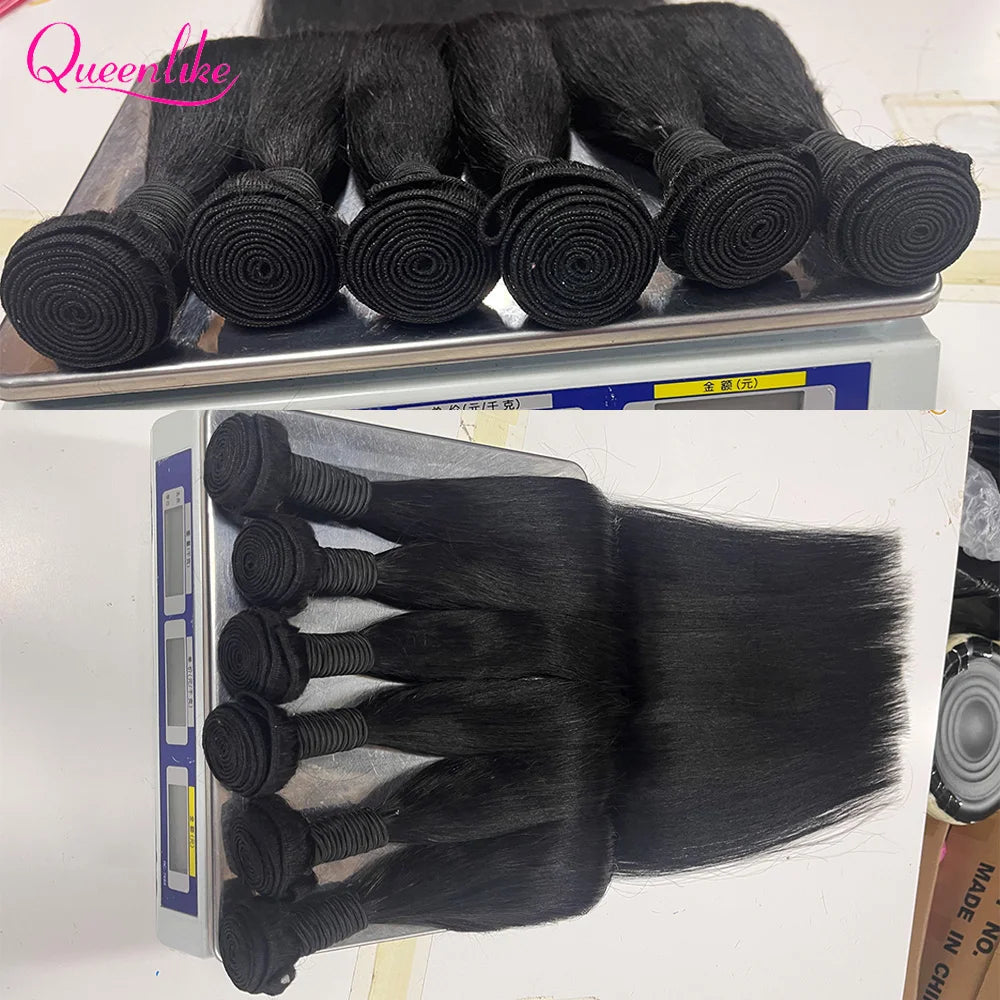 Queenlike 30 Inch Human Hair Bundles Brazilian Raw Hair