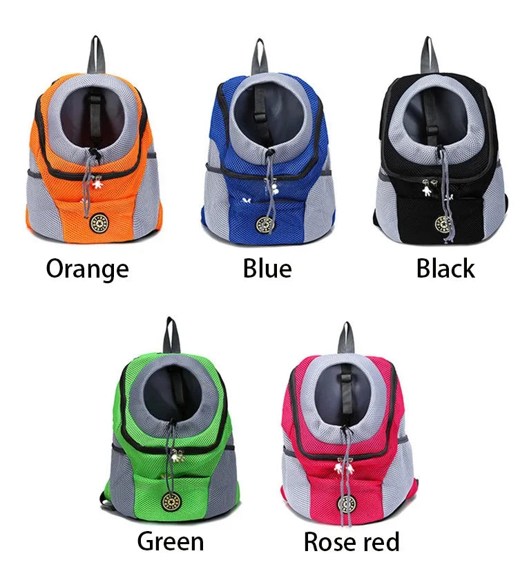 Pet Backpack Carrier for Small Dogs & Cats - Front-Folded Travel Backpack with Ventilation Mesh & Harness-Like Zipper Lock