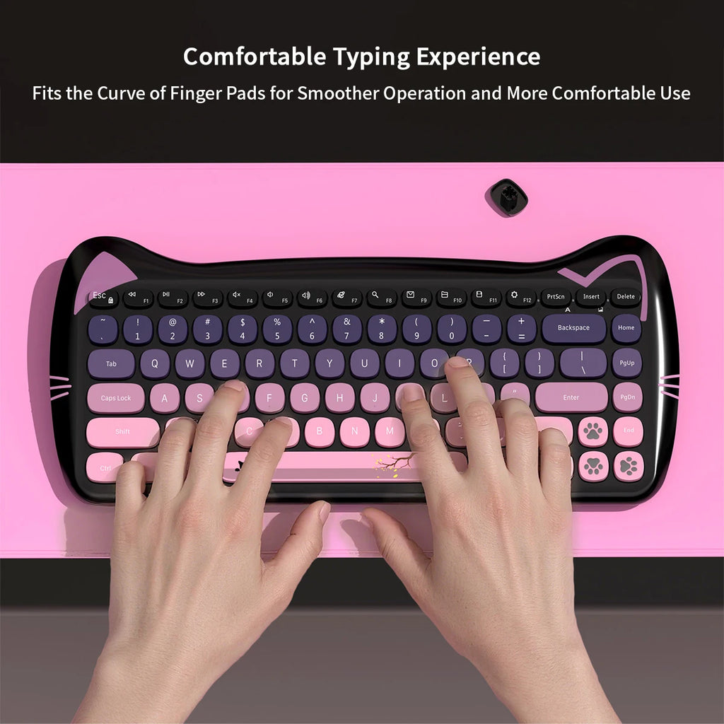 GEEZER Cat Ear Wireless Keyboard Mouse Set