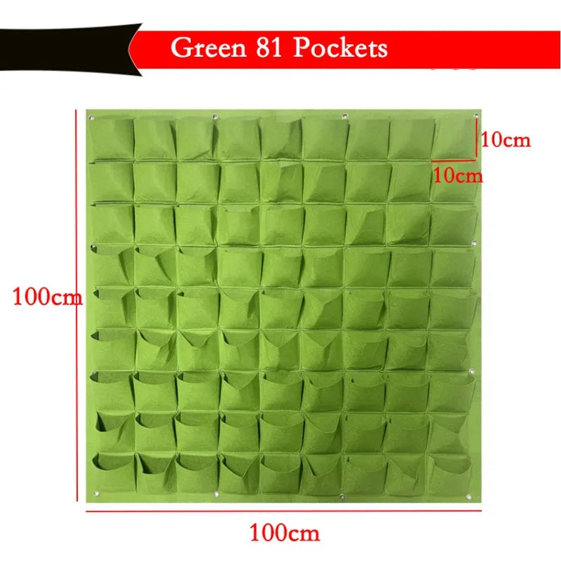 Wall Hanging Pockets Planting Bags Flower Pot Home Garden Grow Bag Garden Planter Vertical Seedling Plant Pot Home Decor Supply