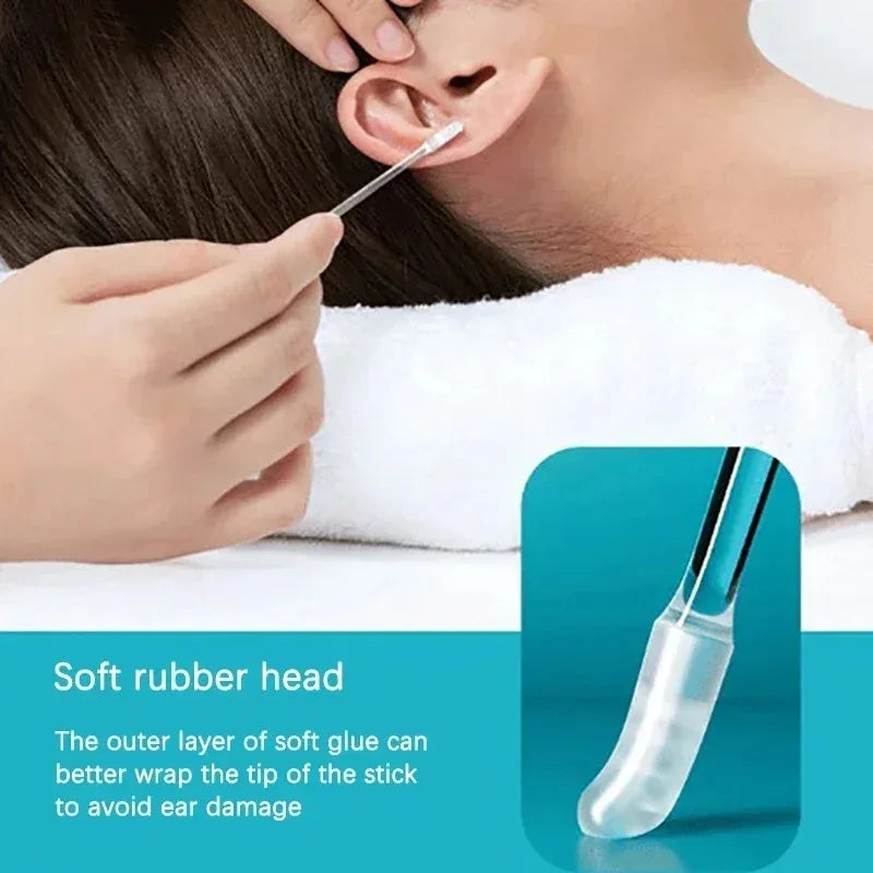 Premium Earwax Remover Tool Reusable Silicone Ear Cleaning Sticks