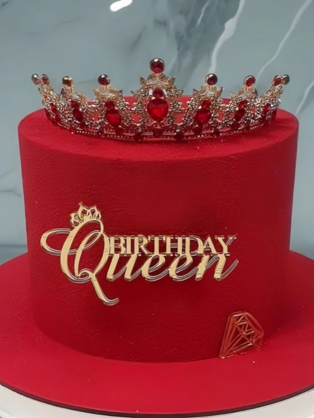 "Birthday 3pcs Queen" PMMA Cake Topper - Modern Letter Decor for Birthday/Christmas, Baking Supplies
