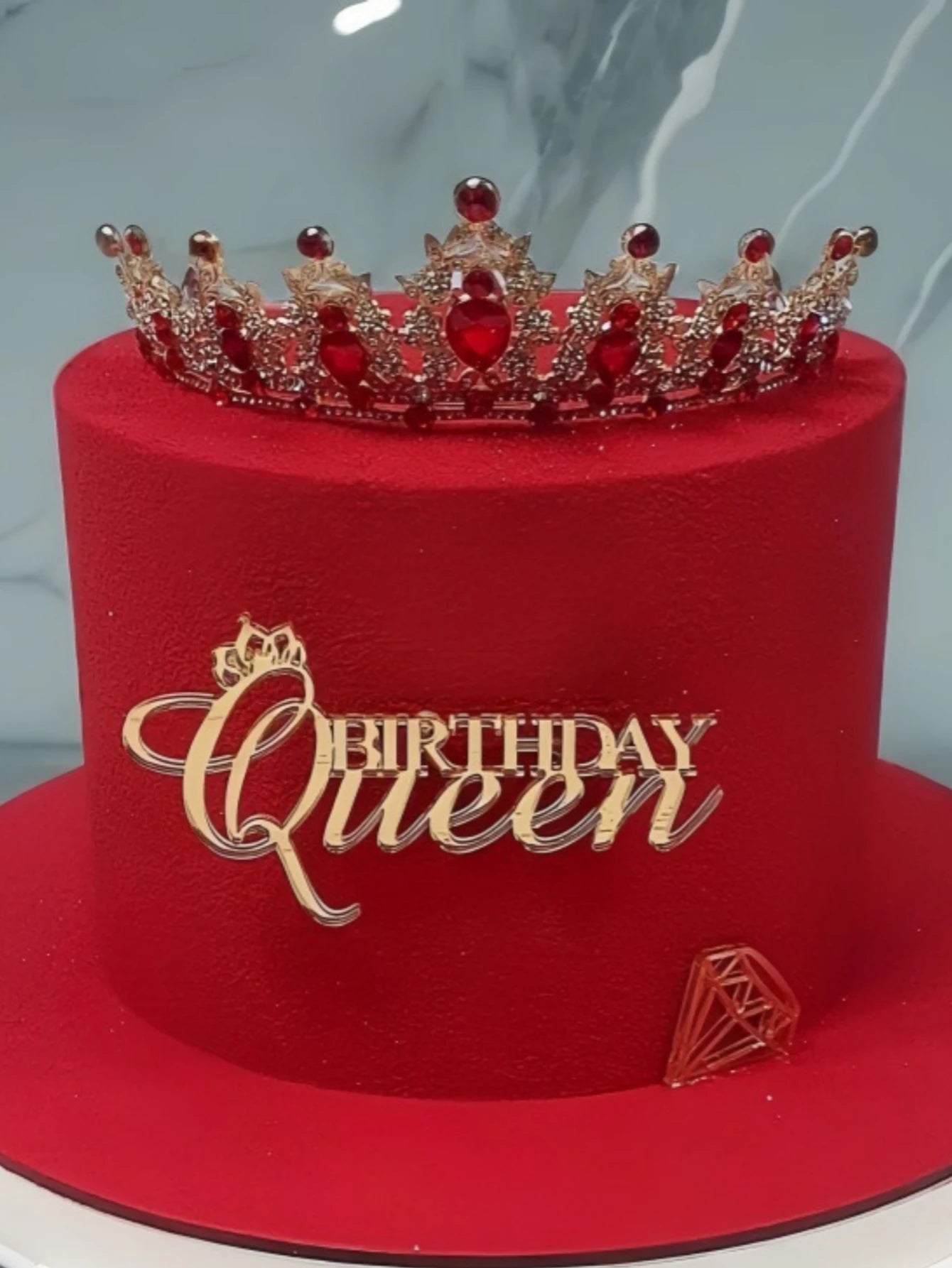 "Birthday 3pcs Queen" PMMA Cake Topper - Modern Letter Decor for Birthday/Christmas, Baking Supplies