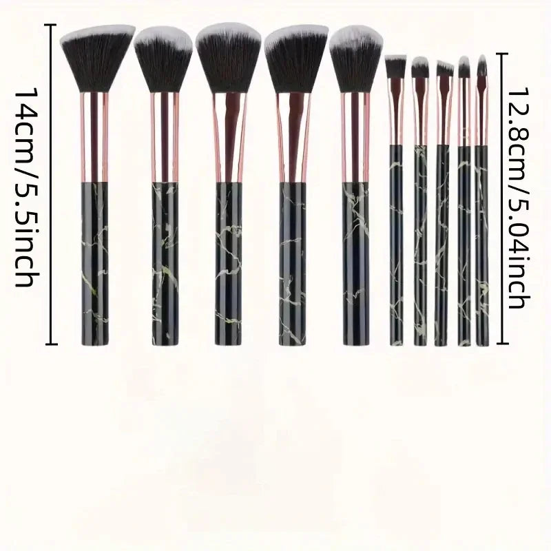 Marble Makeup Brushes Premium Synthetic Kabuki Foundation Blending
