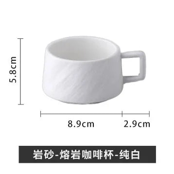 250ML Japanese Style Rock Sand Ceramic Coffee Cup Set Exquisite Afternoon Flower Tea Mug Hotel High-end Restaurant Coffee Cup