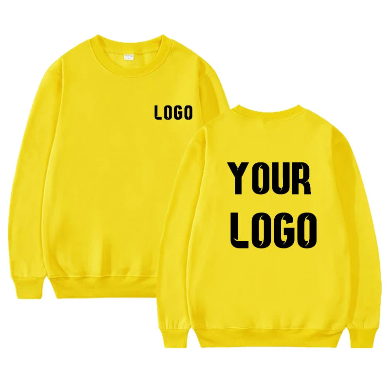 DIY Customise Your Brand Logo Unisex Trend Casual Top Custom Crew Neck Pullover Personalised Sweatshirt Custom Gift Shopping