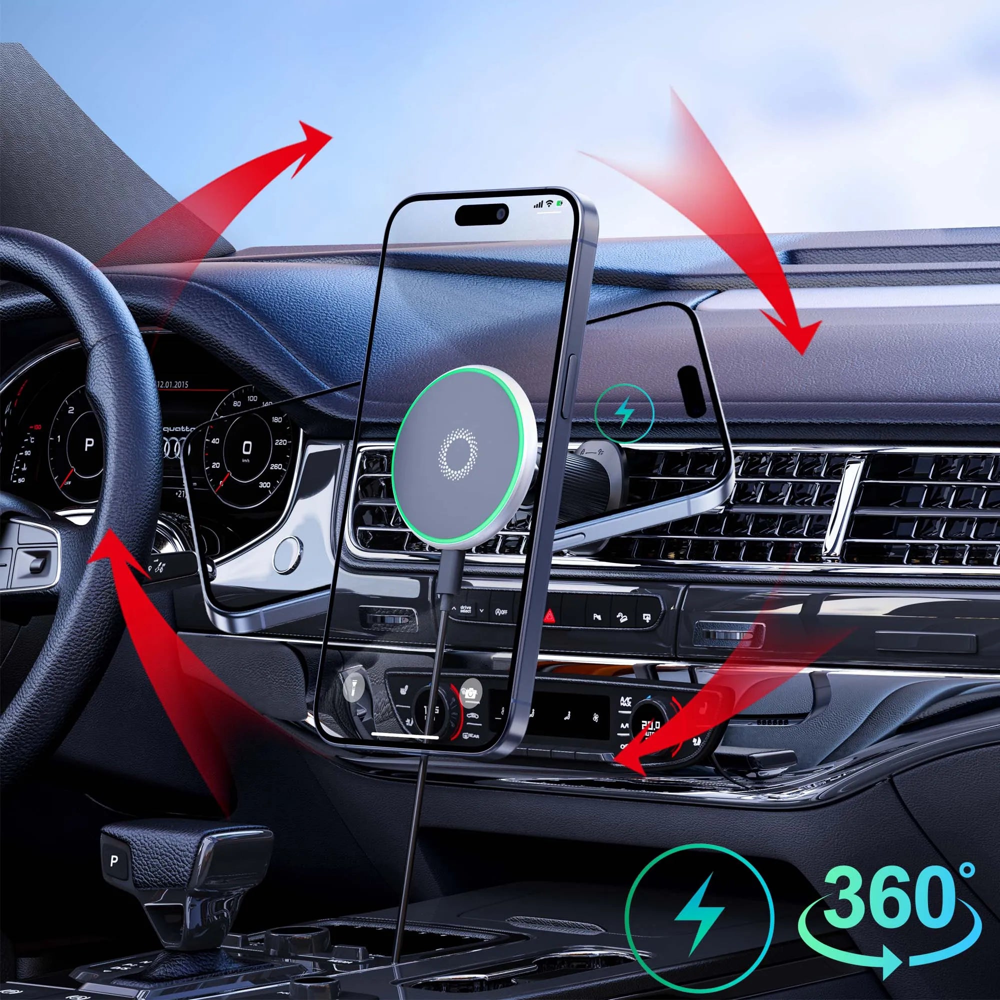 For Volvo EX30 2025 Car Phone Holder Mobile Phone Wireless Charger Stand Magnet Mount Car MagSafe Mounts for EX30 Accessories
