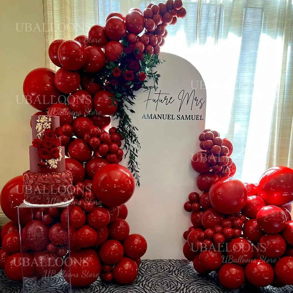 10/30/50Pcs Red Balloons Dark Wine Red Garnet Burgundy Latex