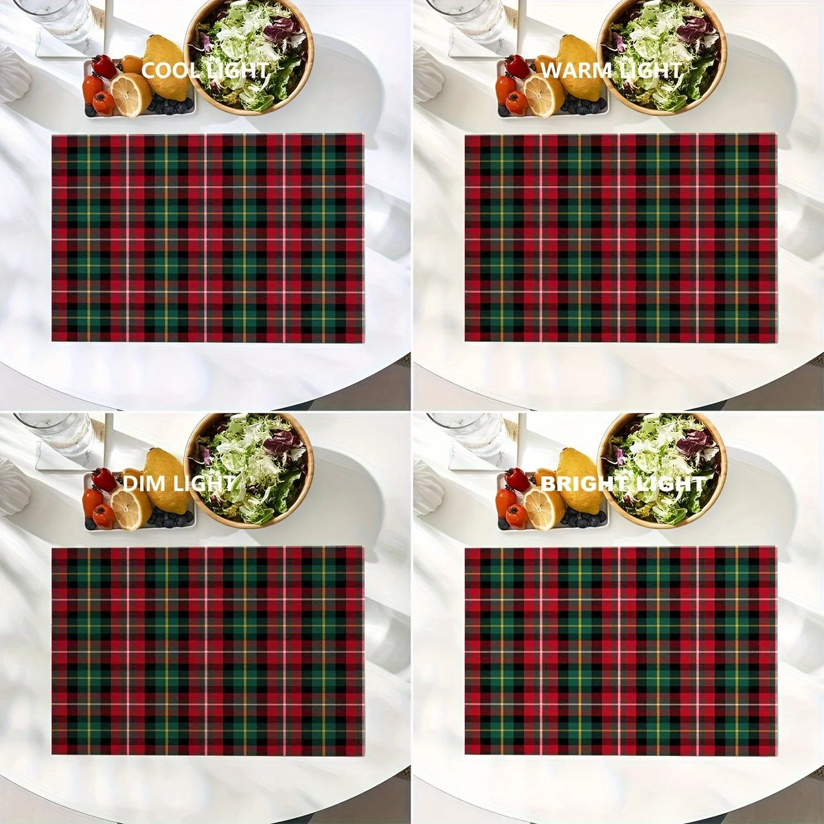 Christmas Plaid Linen Table Mats