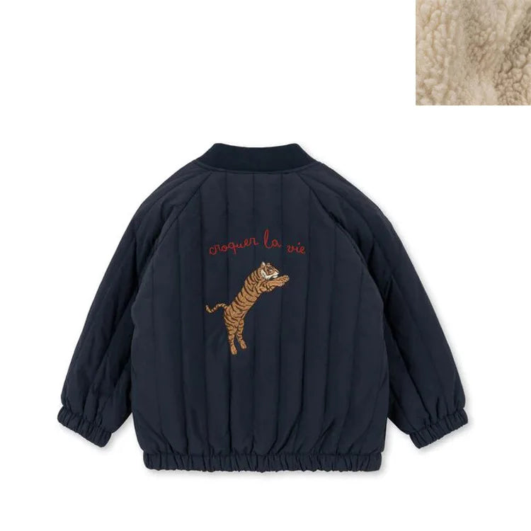 25 Autumn KS Thickened Cotton Coat Boys Fleece Lined Warm Jacket Outwear Kids Winter Clothe Girls Lambswool Children Sweatshirt