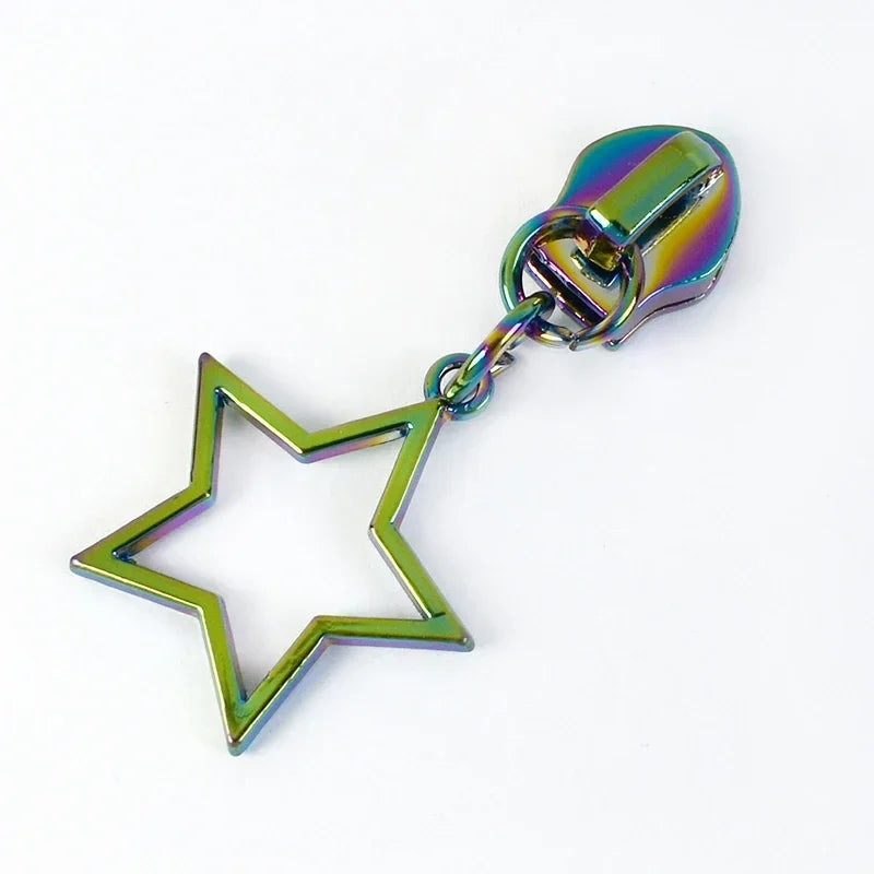10/30Pcs Star Zipper Slider Pulls for Nylon Zippers By The Meter Bag Coat Zips Head Pullers Repair Kit DIY Sewing Accessories