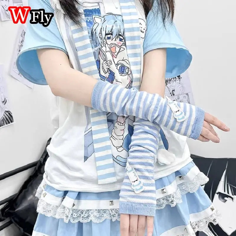 Subculture Y2K GIRL Women Girls Sweet Lolita Gothic Arm Warmers