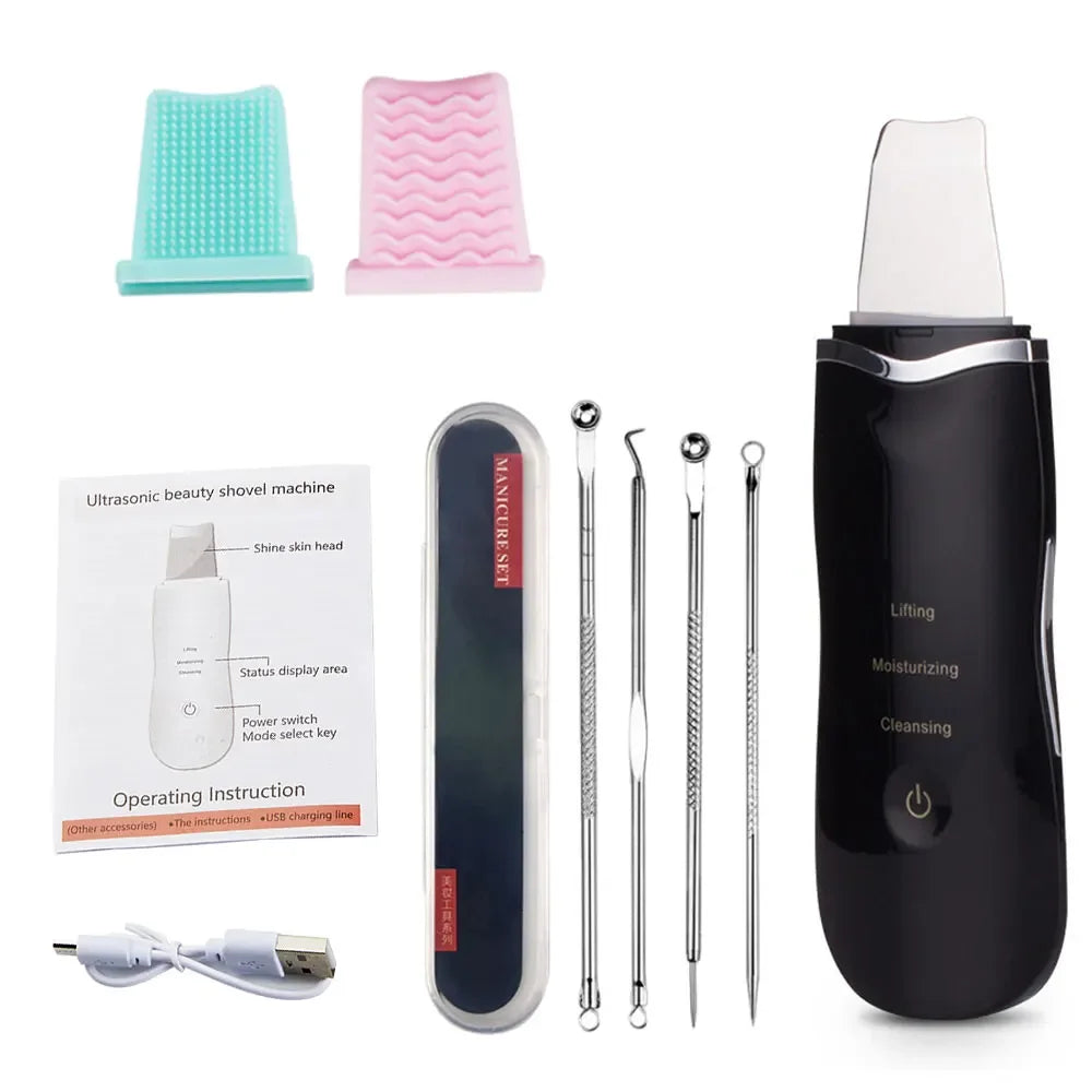 Facial Skin Scrubber Face Spatula Exfoliator Deep Cleansing Blackhead Remover Facial Lifting Cleaning Not Ultrasonic Skin Care