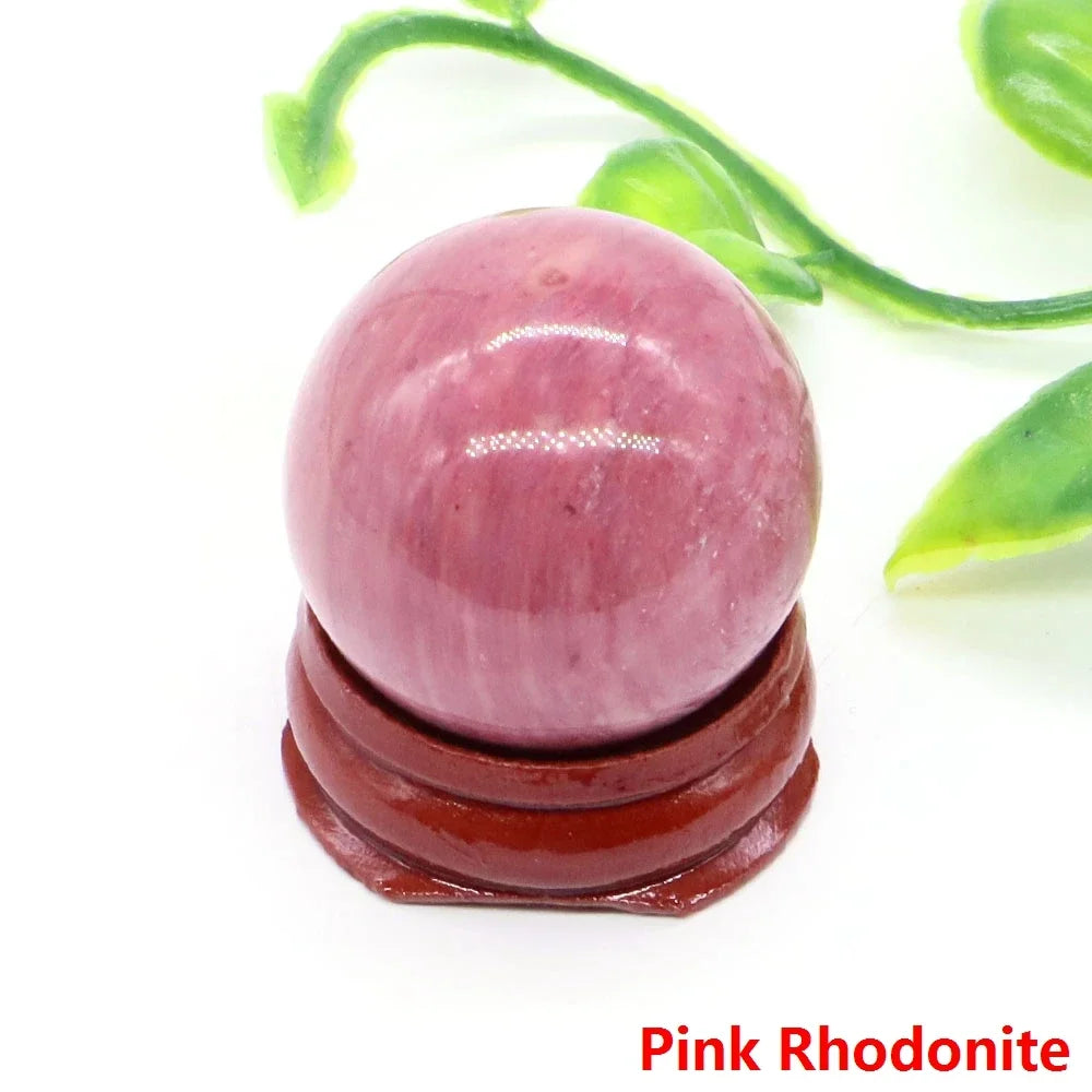 30MM Crystal Ball Natural Reiki Healing Quartz Stone Globe Energy Gemstone Fengshui Sphere Wicca Chakra Massage Home Decor Gifts